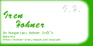 iren hohner business card